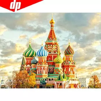 5D DIY Алмазная картина Московский собор Вознесения Васима Алмазная мозаика Вышивка крестом 20X30CM