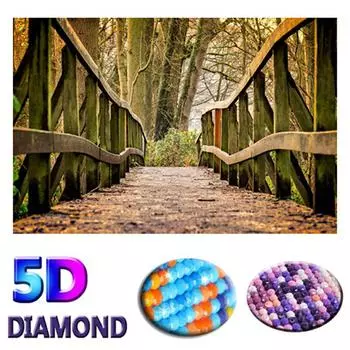 5D DIY Алмазная картина Мост Пейзаж Вышивка крестом Алмазная вышивка 20X30CM