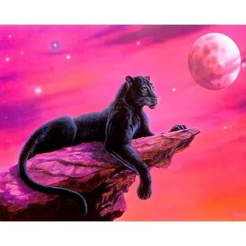 5D DIY Алмазная картина Мозаика Черная пантера Алмазная вышивка Крестом Домашний декор 20X30CM