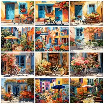 5D Diy Алмазная картина Мозаика Дверь Дом Полный Квадрат Круглый Вышивка Пейзаж Здание Мозаика Домашний Декор Full Round 20x30CM