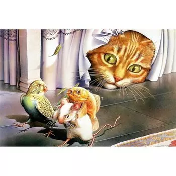 5D DIY Алмазная картина Мозаика Кошка Алмазная вышивка со стразами Вышивка крестом Домашнее украшение 20X30CM