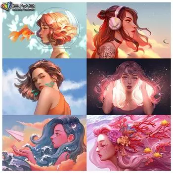 5D Diy Алмазная картина Мультфильм Девушка Аватар Вышивка крестиком Полный Алмазная вышивка Мозаика Full Round 20X30CM