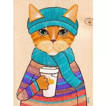 5D DIY Алмазная картина Мультфильм кот Вышивка Крестом Горный хрусталь Мозаика Домашний декор 20X30CM