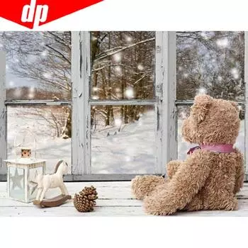 5D DIY Алмазная картина Мультфильм Милый Медведь Полный дрель Круглый горный хрусталь Алмазная вышивка 20X30CM