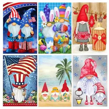 5D DIY Алмазная картина Мультфильм Маленький Старик Алмазная вышивка Набор для вышивки крестом Полный горный хрусталь Мозаика Домашний декор Round 20x30cm