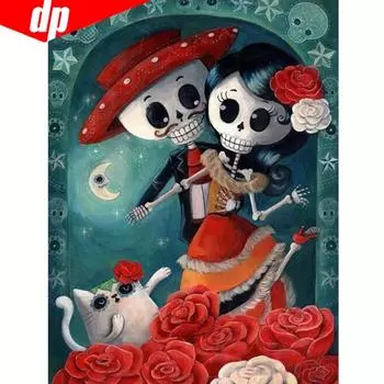5D DIY Алмазная картина Мультфильм Милый мальчик и девочка Алмазная вышивка Изображение 20X30CM