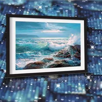 5D Diy Алмазная картина Мультфильм Море Вышивка крестом Пейзаж Алмазная вышивка Домашние ремесла 20X30CM