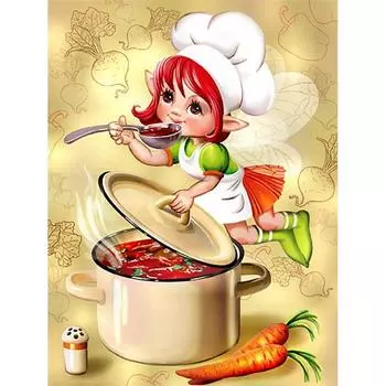 5D DIY Алмазная картина Мультфильм Эльф Ручная работа Art Kit Домашнее украшение 20X30CM