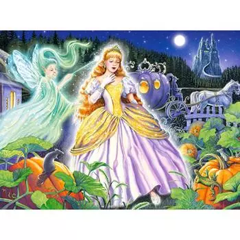 5D DIY Алмазная картина Мультфильм Принцесса Вышивка Мозаика Вышивка крестом Горный хрусталь Украшение 20X30CM