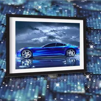 5D Diy Алмазная картина Мультфильм Спорткар Вышивка крестом Домашний декор Стразы Мозаика Инкрустация Вышивка 20X30CM