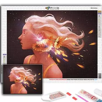 5D Diy Алмазная картина Мультфильм Девушка Аватар Вышивка крестиком Полный Алмазная вышивка Мозаика Full Round 20X30CM