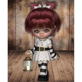 5D DIY Алмазная картина Мультфильм девушка Алмазная вышивка Полный набор мозаики Вышивка крестом Домашний декор Подарки ручной работы Round 20x30cm