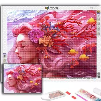 5D Diy Алмазная картина Мультфильм Девушка Аватар Вышивка крестиком Полный Алмазная вышивка Мозаика Full Round 20X30CM