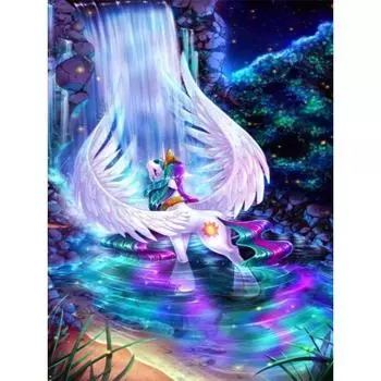 5D DIY Алмазная картина Мультфильм Лошадь Алмазная вышивка Полный мозаичный набор Наборы для вышивки крестом Домашний декор Подарки ручной работы Round 20x30cm