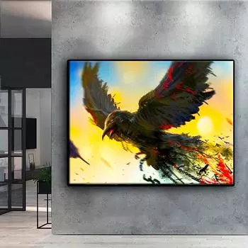 5D Diy Алмазная картина Мультфильм Феникс Бог Зверь Набор крестиков Полный Алмазная вышивка Мозаика Художественная картина Стразы Декор Подарок Full Round 20x30cm