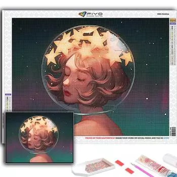 5D DIY Алмазная картина Мультфильм девушка Аватар Вышивка крестиком Алмазная художественная вышивка Мозаика Домашний деко Full Round 20X30CM