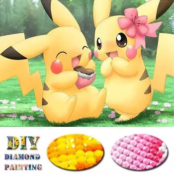 5D Diy Алмазная картина Мультфильм Покемон Домашний декор Пикачу Рукоделие Мозаика Ремесло