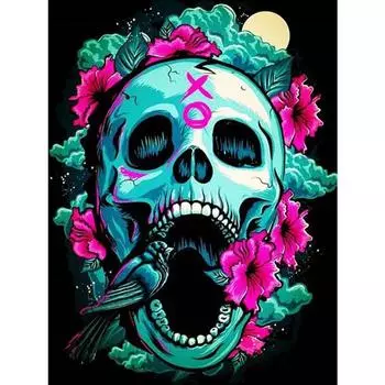 5D DIY Алмазная картина Мультяшный череп 3D Алмазная вышивка Крестом Домашний декор 20X30CM