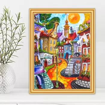 5D DIY Алмазная картина Мультяшный дом Набор для вышивки крестом Полная вышивка квадратная мозаика Искусство Картина из стразов Домашний декор Full Round 20x30CM