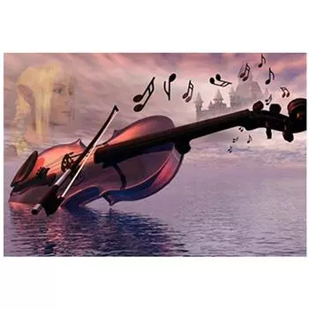 5D Diy Алмазная картина Музыка Скрипка Алмазная вышивка Крестом Домашний декор Подарки ручной работыjavascript: Round 20x30cm