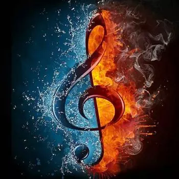 5D DIY Алмазная картина Музыкальный пейзаж Полный квадрат/круглая Алмазная вышивка Крестиком 20*20 cm