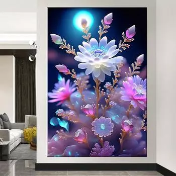 5D DIY Алмазная картина Набор Цветочная серия Фэнтези Драгоценный камень Цветочная мозаика Вышивка крестом Украшение для дома Подарок Full Round 20x30CM