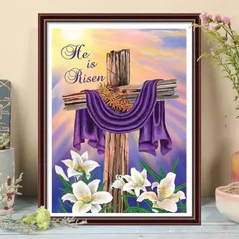 5D DIY Алмазная картина Набор для вышивки крестом Мозаика Алмазная вышивка Роза Полный круглый квадратный дрель Украшение дома Round 30x40cm