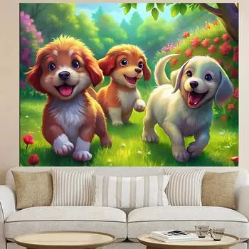 5D DIY Алмазная картина Набор для вышивки крестом со стразами Милая собака Снег Ручная работа Алмазная мозаика Искусство Подарок Украшение для дома Full Round 20x30CM