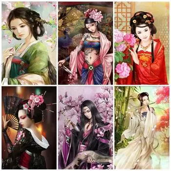 5D DIY Алмазная картина Набор Древняя красота Алмазная вышивка Стразы Украшения для дома Round 20x30cm