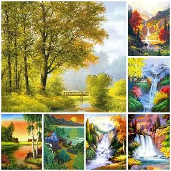 5D DIY Алмазная картина Набор Грейт-Фолс Персонажи Алмазная вышивка Стразы Украшения для дома Round 20x30cm