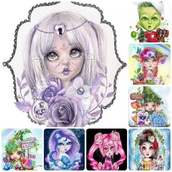 5D DIY Алмазная картина Набор Экран Девушка Алмазная вышивка Стразы Украшения для дома Round 20x30cm