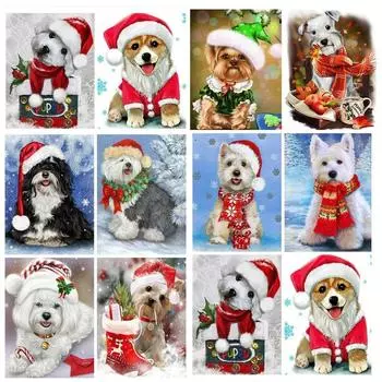 5D DIY Алмазная картина Набор Милый щенок Искусство Алмазная вышивка Стразы Украшения для дома Round 20x30cm