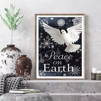 5D Diy Алмазная картина «Надежда на голубя мира», набор для вышивки крестом, полная алмазная вышивка, мозаика, художественная картина, декор из страз, подарок Full Round 20x30cm