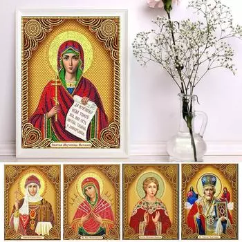 5D DIY Алмазная картина Несколько религий Алмазная вышивка Набор для вышивки крестом Горный хрусталь Домашний декор Подарок 27x33cm