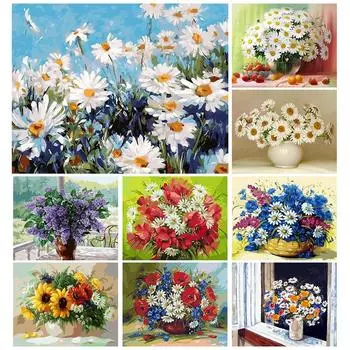 5D DIY Алмазная картина Нежные цветы Алмазная вышивка Набор для вышивки крестом Полный горный хрусталь Мозаика Домашний декор Round 20x30cm