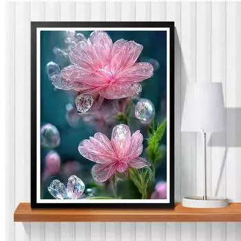 5D DIY Алмазная картина Нежные цветы Набор для вышивки крестиком Мозаика Алмазная вышивка Полный круглый/квадратный дрель Украшение дома Round 30x40cm