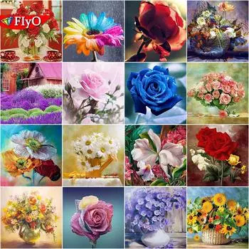 5D DIY Алмазная картина Новый Портрет Растение Пейзаж Картинки Стразы Цветы Алмазная Мозаика Домашний Декор Full Round 30x30CM красный