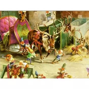 5d Diy Алмазная картина Олень Карета Алмазная вышивка Крестиком 20X30CM