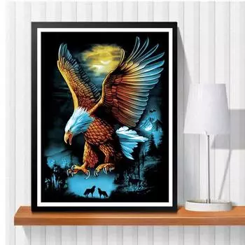 5D Diy Алмазная картина Орел Набор для вышивки крестом Полный Алмазная вышивка Мозаика Художественная картина Стразы Декор Подарок Full Round 30x40cm