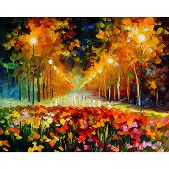 5d Diy Алмазная картина Осенний пейзаж Алмазная мозаика Пейзаж Полный круглый Алмазная вышивка 20X30CM