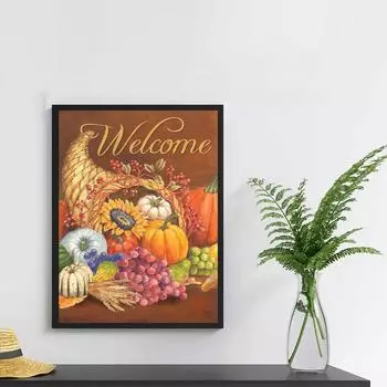 5D DIY Алмазная картина Овощная вечеринка Набор для вышивки крестом Мозаика Алмазная вышивка Полный круглый квадратный дрель Украшение дома Round 30x40cm