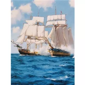 5D DIY Алмазная картина Парусник Закат Алмазная вышивка Крест Стежок Рукоделие Украшение 20X30CM