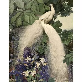 5D DIY Алмазная картина Павлин Пара Алмазная вышивка Полный мозаичный набор Наборы для вышивки крестом Домашний декор Подарки ручной работы Round 20x30cm