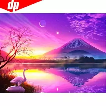 5D DIY Алмазная картина Пейзаж Алмазная мозаика Полный круглый горный хрусталь Картина Алмазная вышивка 20X30