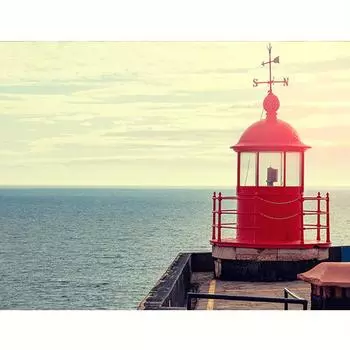 5D DIY Алмазная картина Пейзаж Алмазная вышивка Морская рулевая башня Украшение дома 30x40 см/12x16 дюймов 30x40cm NO Frame