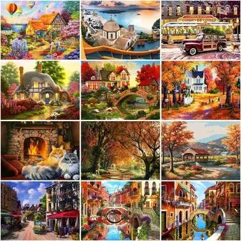 5D DIY Алмазная картина Пейзаж Мозаика Вышивка крестом Пейзаж Алмазная мозаика Продажа Домашний декор Full Round 20x25CM