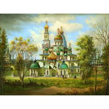 5D DIY Алмазная картина Пейзаж Религия Вышивка Пейзаж Православное христианство Церковь Живопись 20X30CM