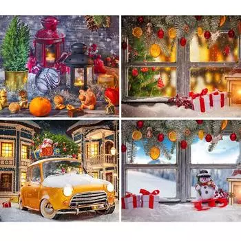 5D Diy Алмазная картина Пейзаж Снег Вышивка крестом Набор Полная круглая вышивка Мозаика Искусство Картина Стразы Рождественский декор Full Round 20x30CM