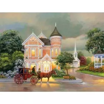 5D DIY Алмазная картина Пейзаж со стразами Набор для вышивки крестом Полный Алмазная вышивка Замок Художественная картина Мозаика Украшение дома Full Round 20x30CM