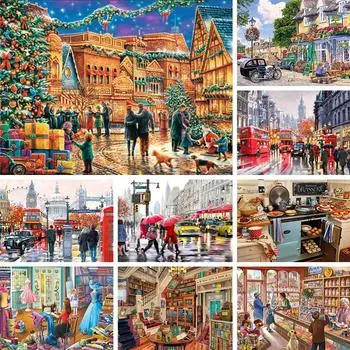 5D DIY Алмазная картина Пейзаж со стразами Картина Круглая алмазная вышивка Подарок Мозаика Украшение Набор для вышивки крестом Full Round 20x30CM